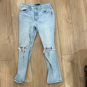 GAP Light Blue Ripped Straight Leg Jeans